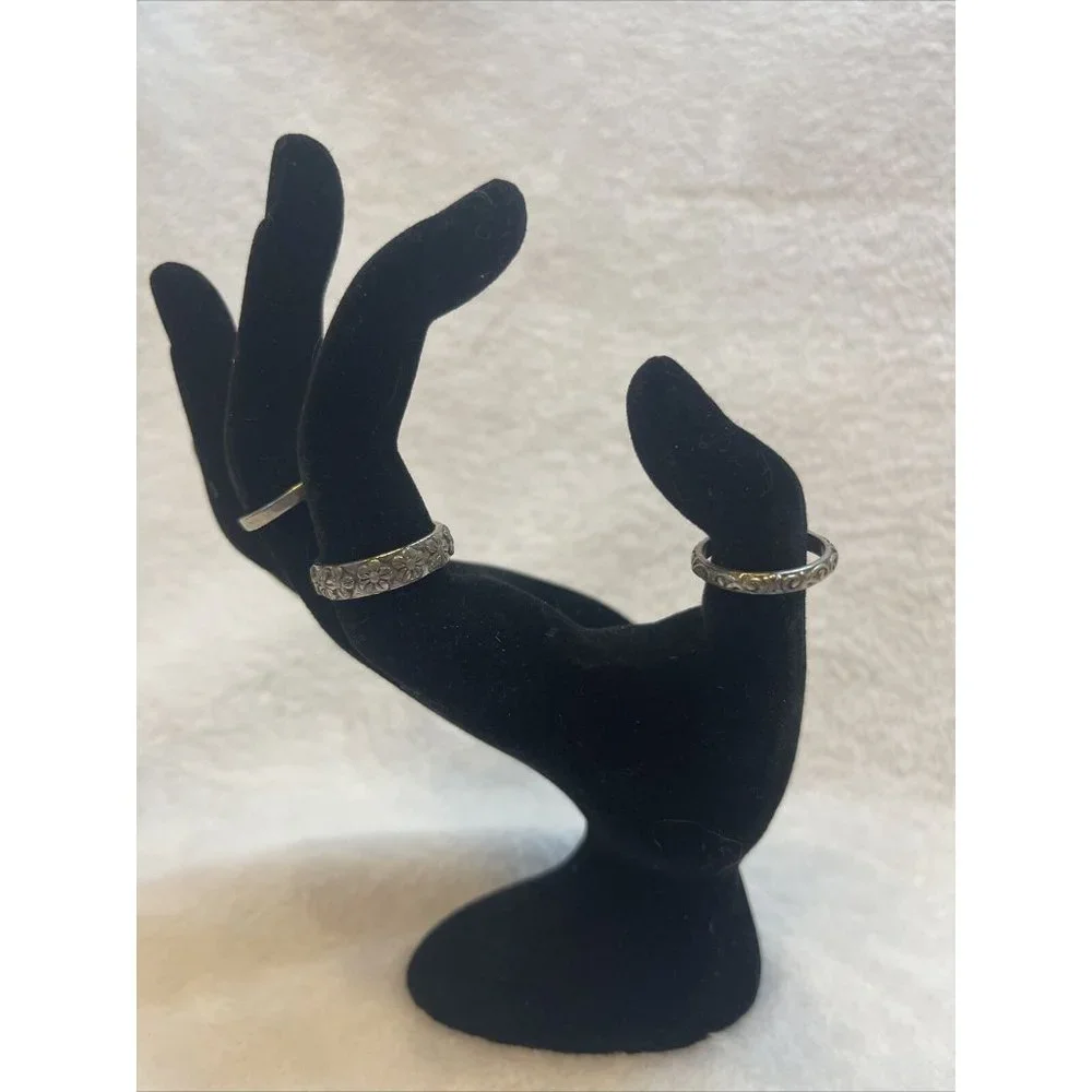 Set of 3 size 6 1/4 metal alloy ring stack bundle - Picture 2 of 6
